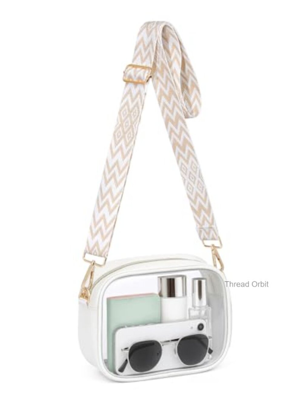 Clear Crossbody Bag Stadium Approved Purse Wide Strap PVC